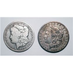 1882CC  VG and 94O VF Morgan $