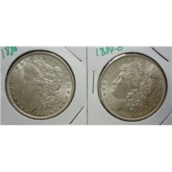 1884O and 1885 Morgan $  MS62