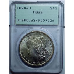 1890O  Morgan silver $  PCGS62