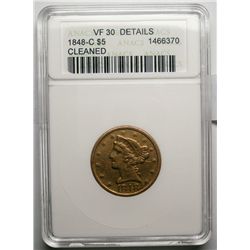 1848C  $5 GOLD NGC30 clnd  VF GS bid = $1400