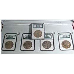 5 PC NGC slabbed BINION $ set in presentation red box with story