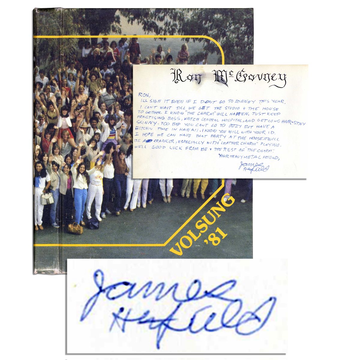 James Hetfield Signed Yearbook