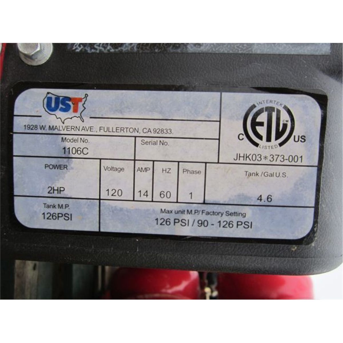 UST Power System Plus 1106C Compressor