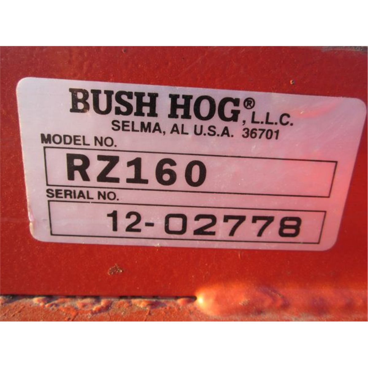 Bush Hog Razorback RZ160 Lift Rotary Flail Mower
