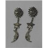 Image 1 : Sun, Moon, Star, Silver Dangle Pierced Earrings