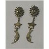 Image 2 : Sun, Moon, Star, Silver Dangle Pierced Earrings