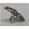 Image 3 : Navajo Silver Turquoise Coral Ring Size 9 1/2