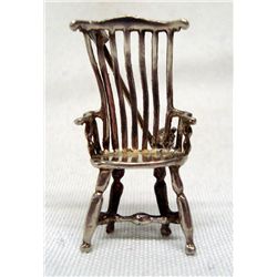Antique Mini Silver Chair Pin