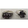 Image 1 : Garnet & Marquisite Silver Cocktail Rings, 2 Rings