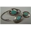 Image 2 : Turquoise & Silver Bracelet & Earring Set
