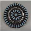 Image 1 : Zuni Silver & Turquoise Cluster Pin
