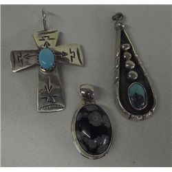 Navajo Silver Pendants, 3 pcs.