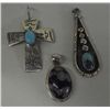 Image 1 : Navajo Silver Pendants, 3 pcs.