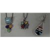 Image 2 : Three Indian Multi-Stone Pendant Necklaces