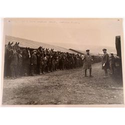 ORIG WWI BRITISH PRESS PHOTO IN FRANCE CAVALRY PARADING