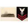 Image 1 : WWII NAVY MEDIC RANK INSIGNIA AND PHOTO OF USS PASADENA