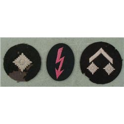 3 NAZI ORIGINAL LUFTWAFFE RANK PATCHES-1 MARKED ON REAR