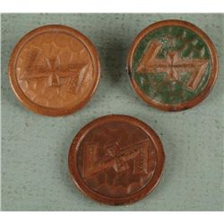 3 RUNIC NAZI WHW BADGES-PINBACK & MARKED