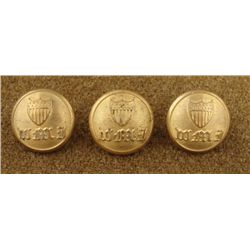 3 Civil War Western Military Institute Buttons Kentucky