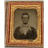 Image 2 : Antique Tintype Photo Man w/ Large Bow Tie, in Frame