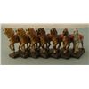Image 3 : 7 GERMAN MADE LINEOL TOY HORSES-AND 2 U.S. SOLDIERS