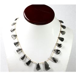 106.27 ctw Natural Smoke Quartz Bead Necklace with brass clasp