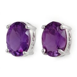 Genuine 1.52 ctw Amethyst Stud Earrings 14kt Gold-White