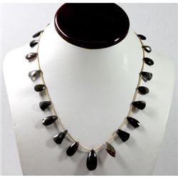 96.86 ctw Natural Smoke Quartz Bead Necklace with brass clasp