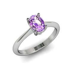 Genuine 2.40 ctw Amethyst Ring 18kt White or Yellow Gold