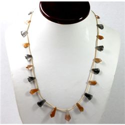 62.61 ctw Natural Smoke Quartz Bead Necklace with brass clasp