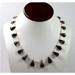 105.66  ctw Natural Smoke Quartz  Bead Necklace with brass clasp