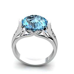 Genuine 6.09 ctw Topaz Ring 10kt White or Yellow Gold