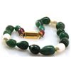 Image 2 : Natural Emerald, Ruby Teardrop Bracelet and Pearl 83.07ctw with brass clasp (Graduated)