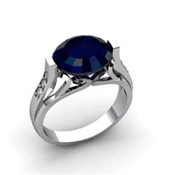 Genuine 6.09 ctw Sapphire Ring 18kt White or Yellow Gold