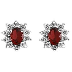 Genuine 1.40 ctw Garnet Earring 14kt Yellow or White Gold 1.9g