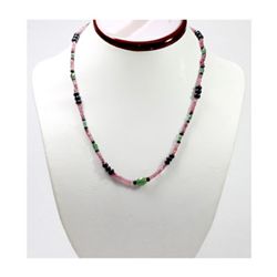 Natural 70.15 ctw Sapphire, Ruby & Emerald Bead Necklace