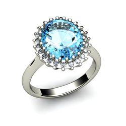 Aqua Marine  4.72 ctw & Diamond Ring 14kt W/Y  Gold