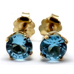 Genuine 2.60 ctw Topaz Stud Earring 14kt Yellow or White Gold 0.96g