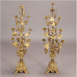 Pair of Napoleon III Seven Light Candelabra