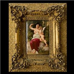 German Porcelain Plaque of Cupid, Wagner