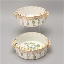 2 Royal Copenhagen Flora Danica Serving Dishes