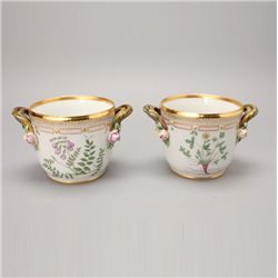 2 Royal Copenhagen Flora Danica Cache Pots