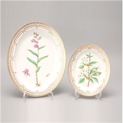 2 Royal Copenhagen Flora Danica Oval Platters