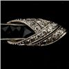 Image 3 : ART DECO C/P, BLACK ONYX, DIAMOND, PLATINUM BROOCH.