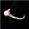 Image 2 : CULTURED PEARL, DIAMOND, PLATINUM RING.