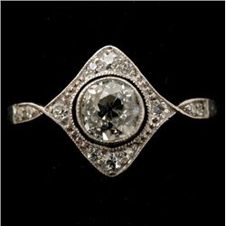 ART DECO DIAMOND, PLATINUM RING.