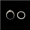 Image 4 : 2 DIAMOND, SYN. SAPPHIRE, PLATINUM, W/G RINGS.