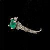 Image 2 : EMERALD, DIAMOND, 18K WHITE GOLD RING.