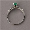 Image 3 : EMERALD, DIAMOND, 18K WHITE GOLD RING.