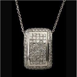 DIAMOND, 14K WHITE GOLD NECKLACE.